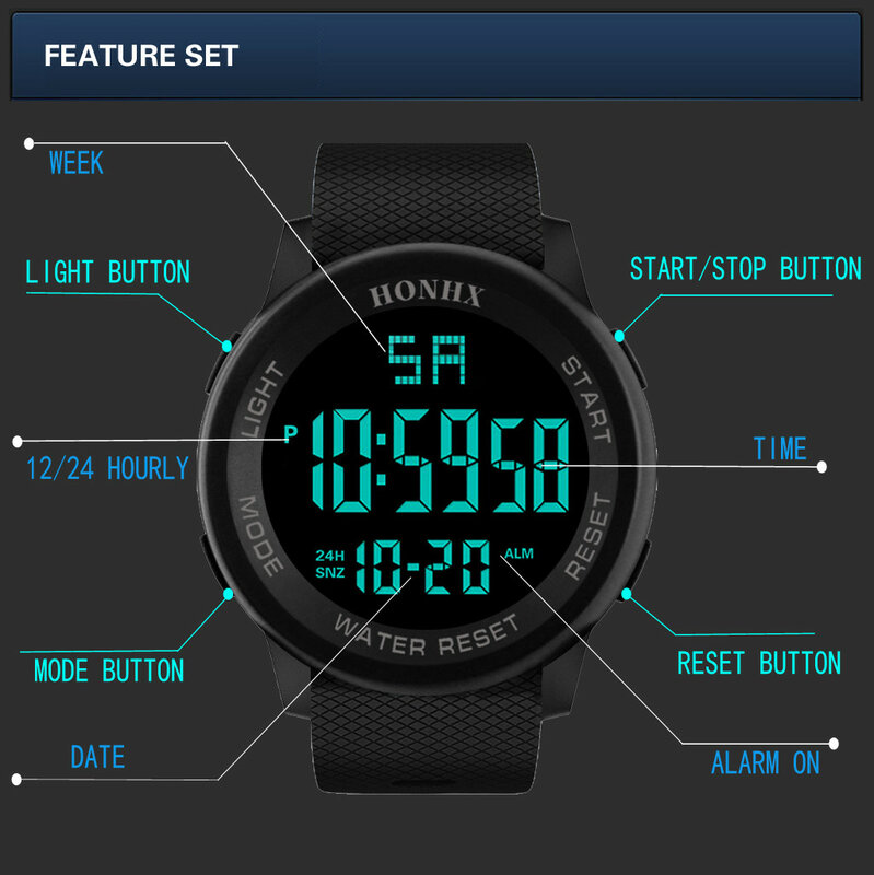 Роскошные Мужские Аналоговые Цифровые Военные Спортивные светодиодные водонепроницаемые наручные часы классические модные женские наручные часы Reloj Hombre