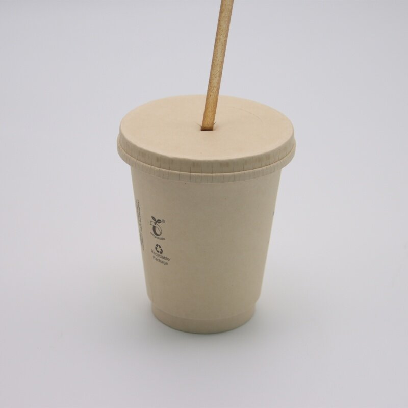 Spersonalizowany produkt sprzedający podwójna ściana nadrukowane Logo papierowy kubek na kawę miazgi z pokrywką
