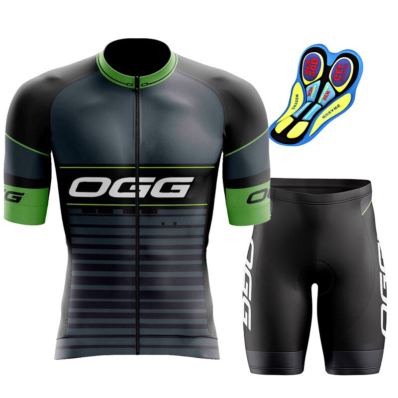 Cycling Jersey Shorts for Men High Quality Bib Pants with 20D Gel Paded Short Sleeves Black