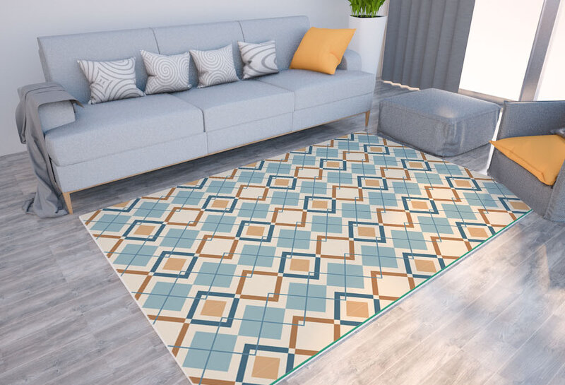 Modern fashion geometric print carpet home living room sofa decorative floor mat bedroom room soft non-slip large area carpet