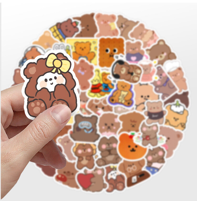 50Pcs Cartoon Cute Bear Series Graffiti Stickers Suitable for Laptop Helmets Desktop Decoration DIY Stickers Toys Wholesale