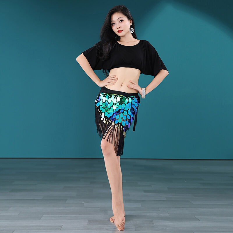 Hip Scarf Sexy Tassel Sequin Dance Practice Suit Waist Scarf Hip-covering Short Skirt
