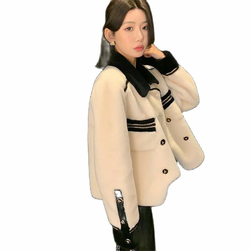 Elegant Y2k Woolen Jackets Coat Fall Winter Slim Thick Turn Down Collar Wool Blend Casaco Warm Korean Single Breasted Abrigo
