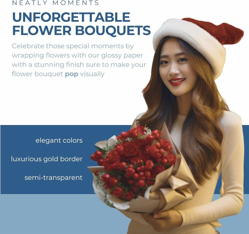 Papel De Embrulho Bouquet, Papel De Embrulho Floral, Acessórios De Festa Do Dia Dos Namorados, 24 Pcs