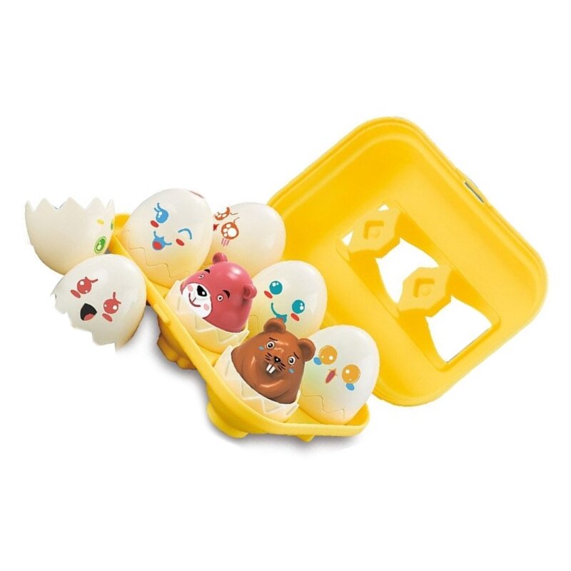 B2EB รูปร่างการเรียงลำดับสีไข่ปฏิสัมพันธ์การจับคู่ไข่ของเล่นเด็กของเล่นเพื่อการศึกษา 6 ชิ้น