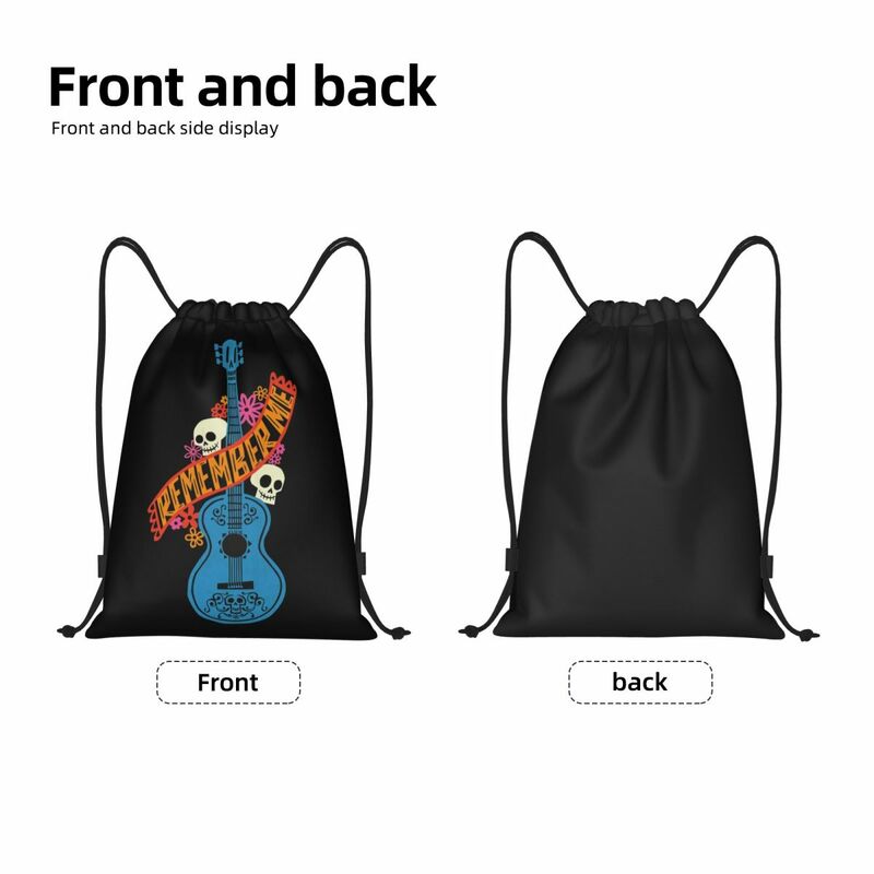 Custom Coco Anime Drawstring Backpack Women Men Gym Sport Sackpack Portable Miguel Rivera Shopping Bag Sack