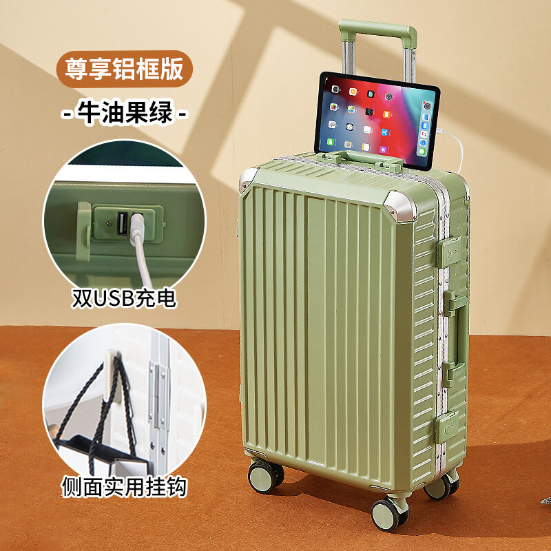 KLQDZMS 20"22"24"26"28 Inch New Suitcase Large Capacity Aluminum Frame Trolley Case Durable Boarding Box Rolling Luggage