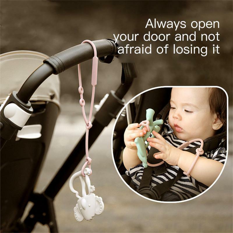 1~4PCS New Silicone Toy Safety Straps Newborn Teething Soother Chew Dummy Chains Adjustable Baby Pacifier Clip Teether Straps