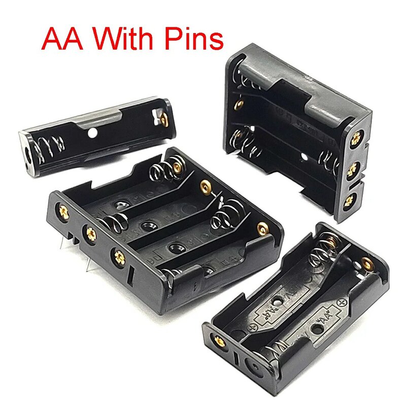Контейнер для батарей AA, держатель для батарей AA с контактами PCB Pin, держатель для батарей может быть припаен, подходит для батарей AA 1/2/3/4