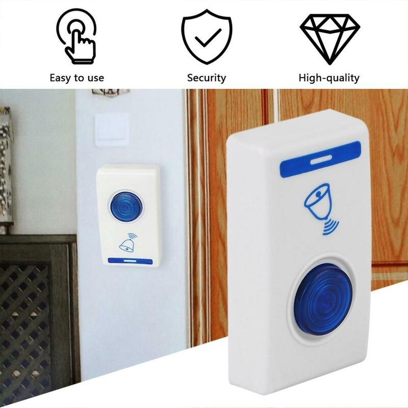 New 504D LED Wireless Chime Door Bell Doorbell & Wireles Remote control 32 Tune Songs White Home Security Use Smart Door Bell