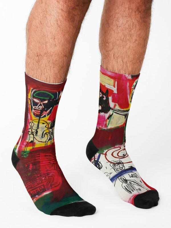 Jean michel-calcetines con estampado vintage para hombre, medias de tenis en movimiento, calcetines térmicos felices para niñas, Invierno