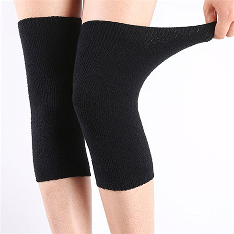 Bantalan pelindung lutut hangat untuk pria wanita, perlengkapan pelindung lutut arang bambu, pelindung lutut hangat untuk musim semi dan lari