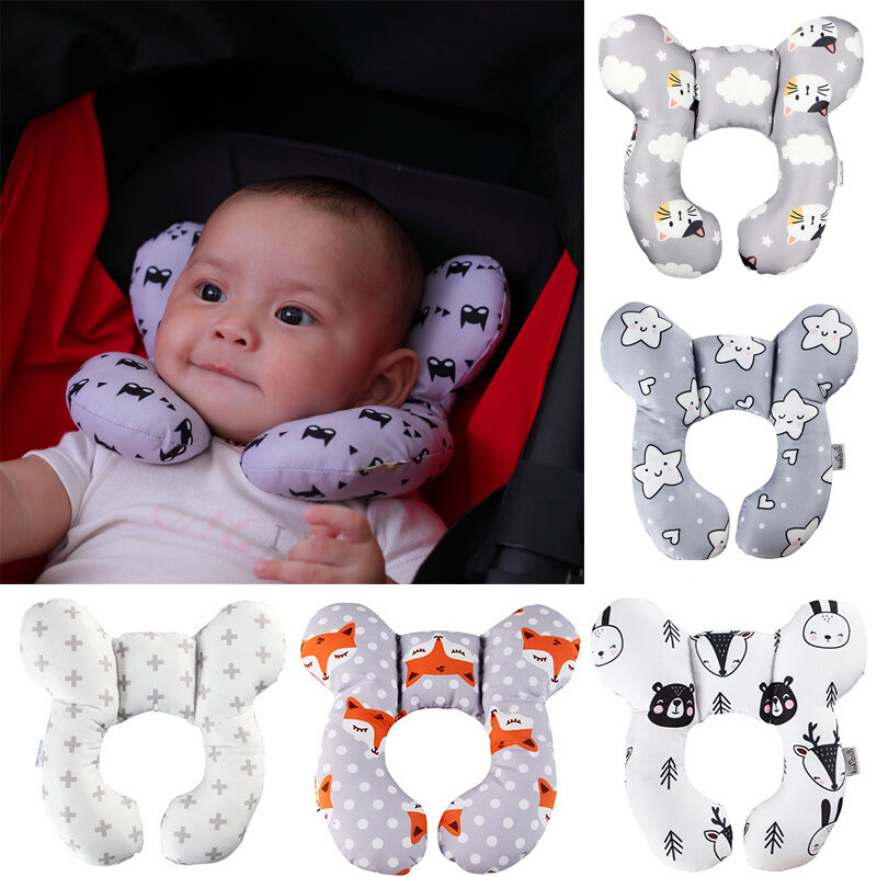 Protective Baby Pillow Travel Car Seat Head Neck Support Pillows Soft Toddler U Shape Headrest Protection Cushion For Children