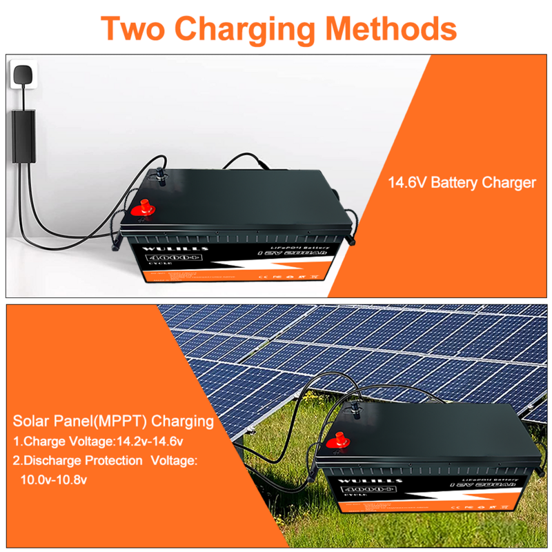 Batería LiFePO4 de 12V y 200Ah, batería de fosfato de hierro y litio, BMS integrado para sistema de energía Solar, Motor de arrastre para casas rodantes, libre de impuestos