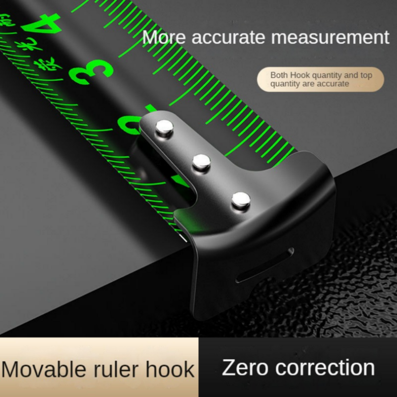 Il nastro fluorescente autobloccante da 5M misura gli strumenti di carpenteria del righello del nastro di misurazione addensato durevole digitale in acciaio ad alta precisione