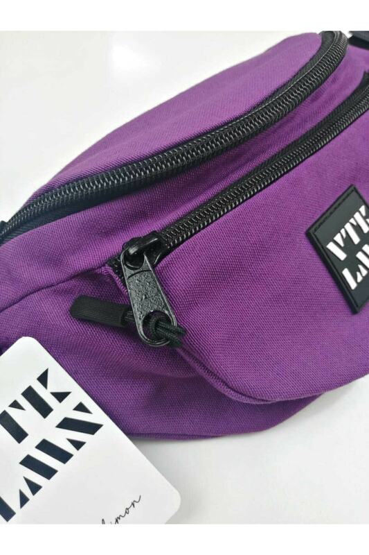 Unisex purple color shoulder and waist bag