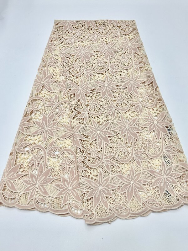 Laser Embroidered Lace 2024 New High Quality, High Density, and Beautiful Pattern Selection for Africa and Nigeria   Dress Sew