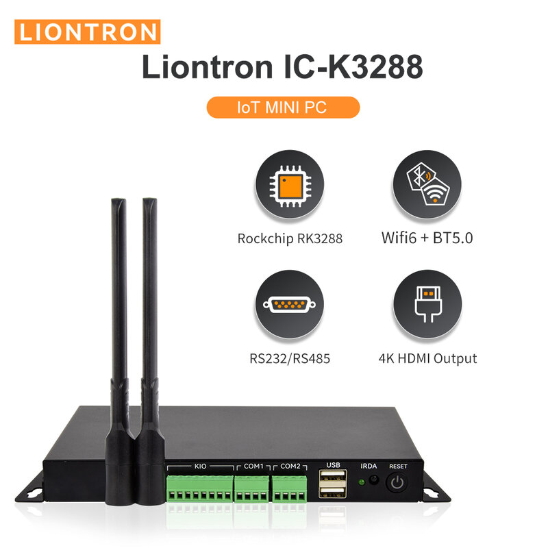 Liontron MINI PC Rockchip RK3288 Small Computer WIFI6 BT5 USB 4K HDMI Industrial Fanless Mini PC for Edge computing equipment