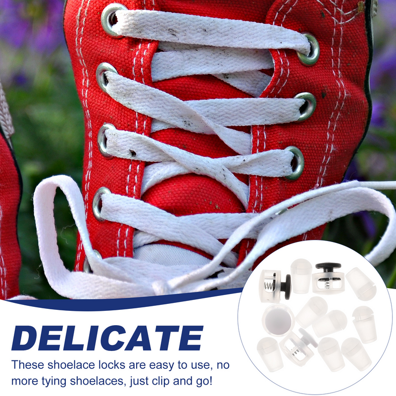 Fechaduras de cabo de plástico para sapatos, Lace Fastener, Shoelace Cord End Clips, Clipes de bloqueio para adultos