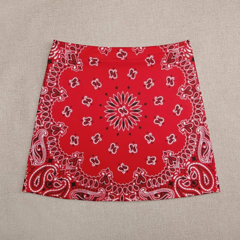 Minifalda de Bandana roja para mujer, ropa de cosplay, faldas cortas