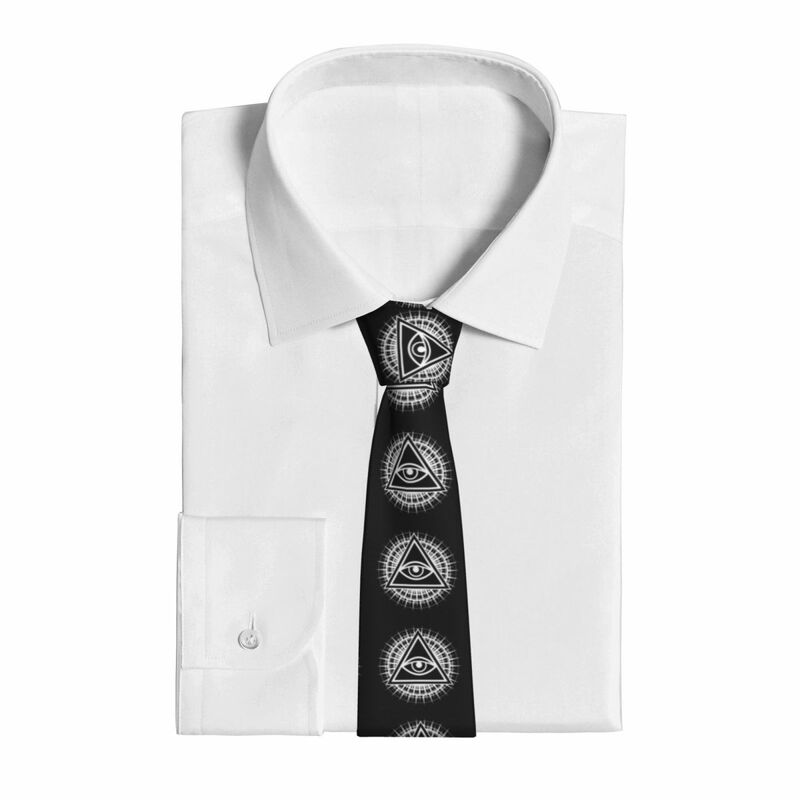 Męski krawat klasyczny chudy wszystko widzące oko boga krawaty wąski kołnierz Slim casualowy krawat akcesoria prezent
