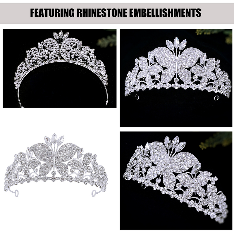 Princess Crowns Hair Accessory Bride Bridal Headpiece for Weddings Zinc Alloy Rhinestone