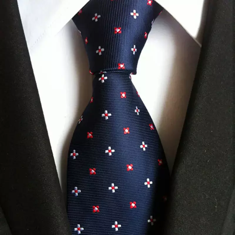 New Silk 8cm Men's Tie Formal Business Stripe Corbatas Gravata Jacquard Woven Neckties Wedding Party Gifts Free Shipping