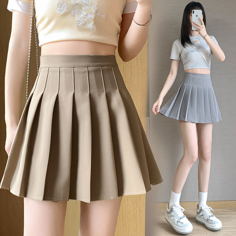 Falda plisada de alta calidad para mujer, pantalones cortos coreanos de cintura alta, minifalda Sexy Kawaii forrada, Preppy, versátil, multicolor