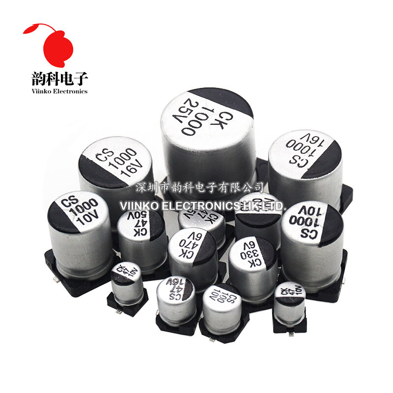 10Pcs Smd Aluminium Elektrolytische Condensator 6.3V 10V 16V 25V 35V 50V 1Uf 2.2Uf 4.7Uf 10Uf 22Uf 47Uf 100Uf 220Uf 330Uf 470Uf 1000Uf