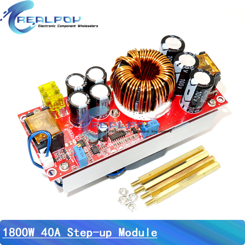 Convertitore Boost 1800W 40A DC-DC modulo di alimentazione Step Up caricabatterie a tensione regolabile da 10-60V a 12-90V