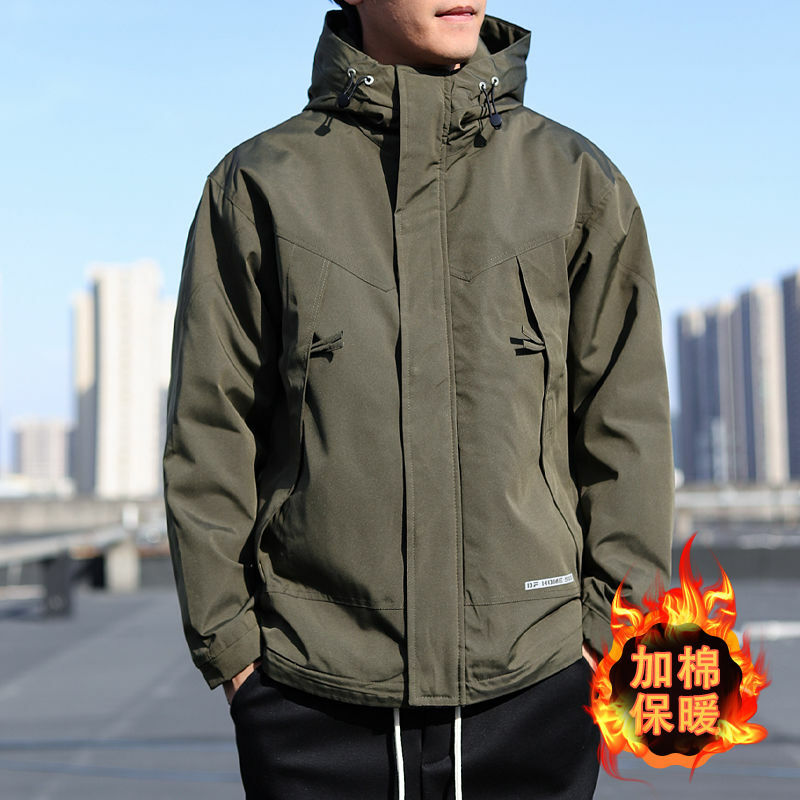 Mantel parka bertudung Musim Dingin 2023, pakaian luar kualitas tinggi, jaket longgar tahan angin, mantel tebal hangat untuk pria V40