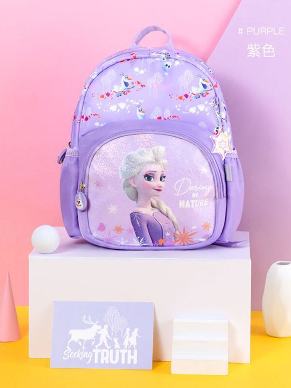 MINISO-Bolsa de libros de dibujos animados para niñas, mochila ligera para guardería, Romance de hielo y nieve, princesa Elsa