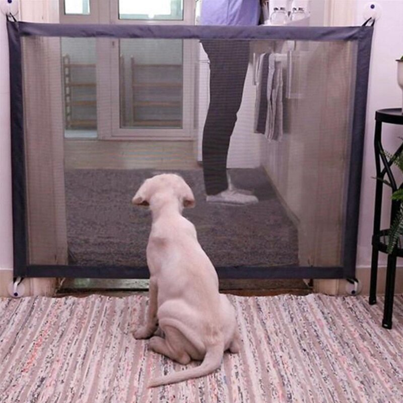 Retractable Pet Isolation Net Pet Gate for Stairs and Doorways Punch-free Fence