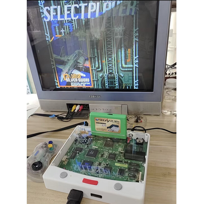 Modified Saturn Game Console Exclusively For Saroo Transparent SS Game Console NO CD Reader No Saroo