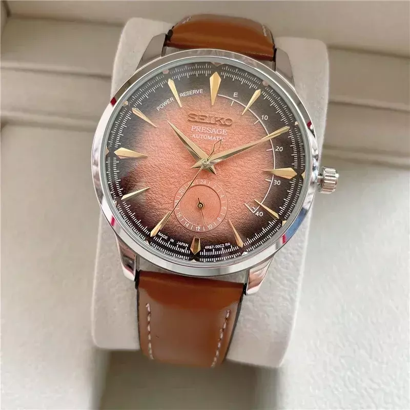 Мужские часы с изысканным циферблатом SEIKO, кварцевый механизм, креативные, с четырьмя иглами, высококачественные, удобные, из тонкой кожи, многофункциональные