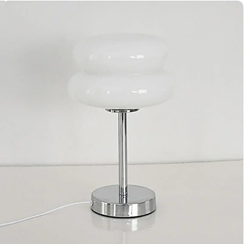 Szklana lampa do tarty jajecznej z trójkolorową żarówką LED Ozdoba na stół do sypialni Salon Hotel Gabinet Dekoracyjna lampka nocna