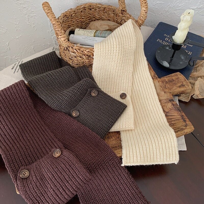 Children Clothing Kids Scarf 2023 New Fashionable Solid Color Autumn and Winter Baby Warm Korean Style Knitted Scarf Fashion