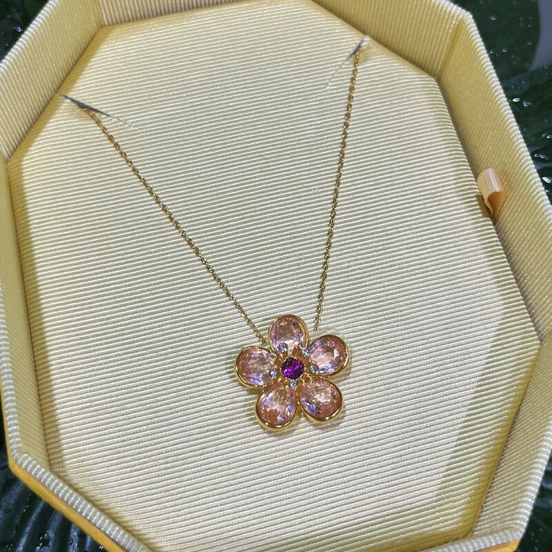 2024 Florere nowy kryształ cyrkon naszyjnik kwiatowy kolczyki bransoletka pierścionek zestaw butikowy XFU dla kobiet romantyczny prezent darmowa wysyłka