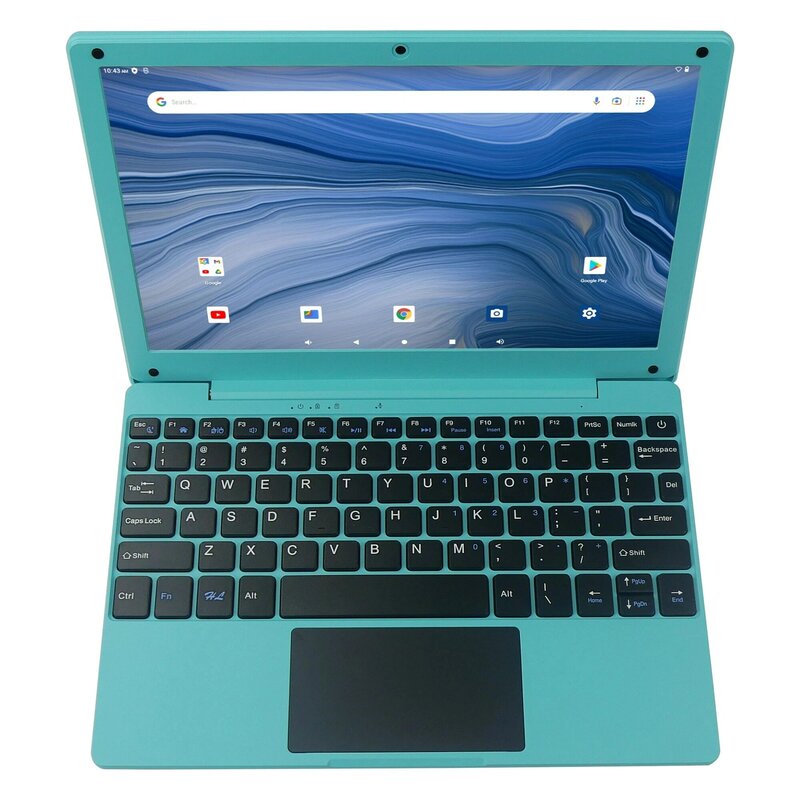 쿼드 코어 전원 넷북, 10.3 인치 노트북, 안드로이드 12 컴퓨터, 2G RAM, 64GB ROM, 미니 노트북 컴퓨터, 가방 마우스 블루