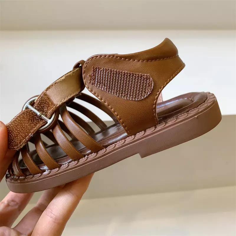 Zapatos de princesa sencillos para niños, sandalias de verano para niñas, zapatos de playa, 2024