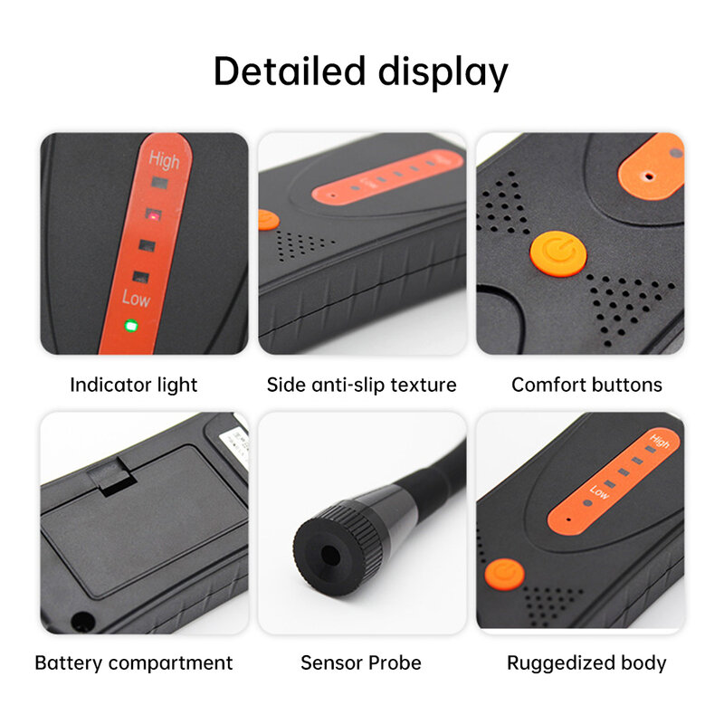 0-10000 PPM Portable Combustible Gas Detector Natural Gas Leak Alarm Concentration Leak Detector For Hotel Restaurant Kitchen