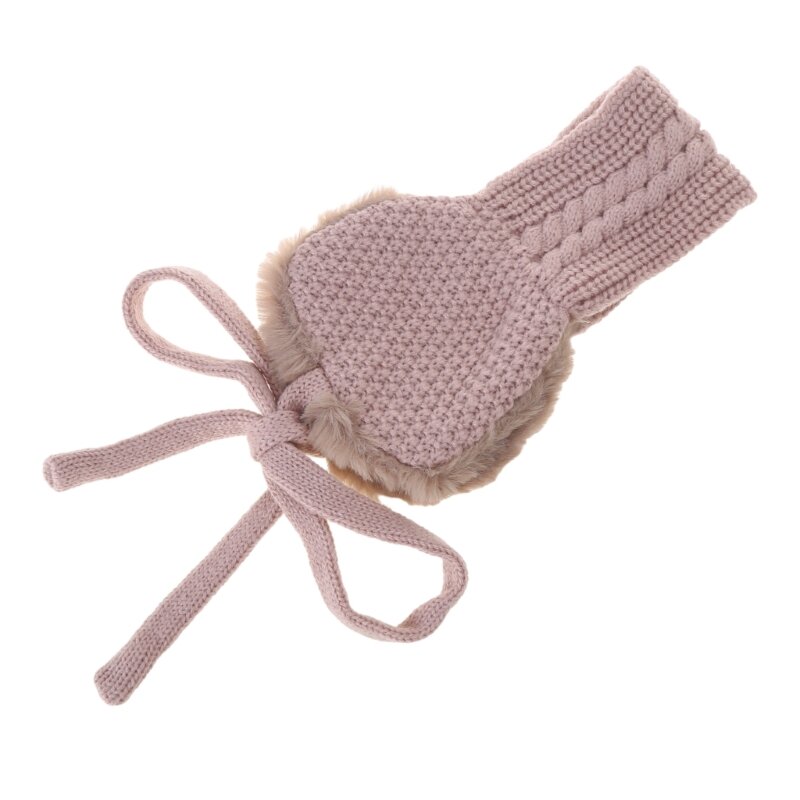 MXMB Crochet laine bébé bandeau fille cache-oreilles tricoté bandeau pour enfants enfants