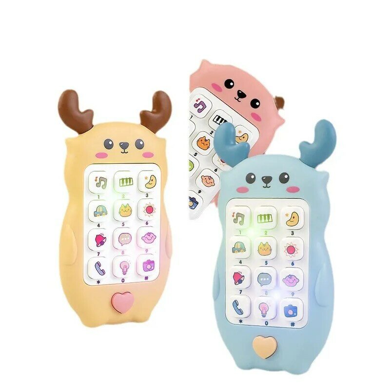 Mainan ponsel musik bayi, telepon suara musik, mainan tidur dengan simulasi Teether, mainan telepon pendidikan dini anak-anak hadiah