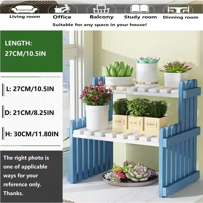 Rak penyimpanan 2 tingkat untuk dapur kamar mandi ruang tamu balkon rak putih biru portabel pagar bambu ramah lingkungan