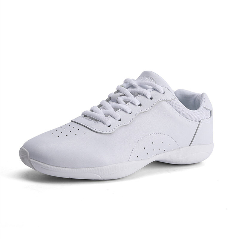 ARKKG Girls White Dance Shoes Sneakers Youth Cheerleading Shoes Athletic Training Kids Competitive Aerobics Shoes