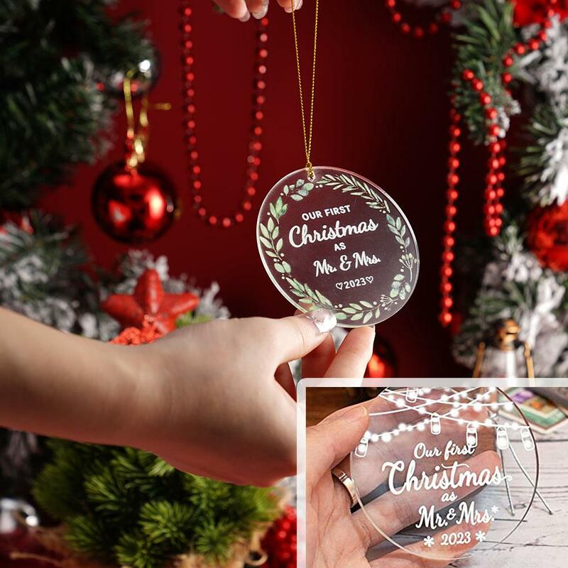 2023 Christmas Tree Clear Hanging Decoration Christmas Pendant Christmas Party Wedding Ornament Gift Pendant Tree Holiday Gifts