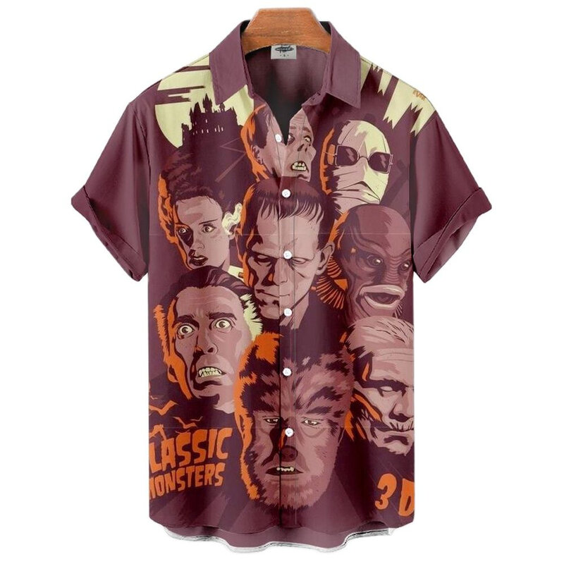 Hannibal-camisa con estampado 3d de personajes de película para hombre, ropa de calle informal de manga corta a la moda, ropa de calle de Hip Hop, 2022
