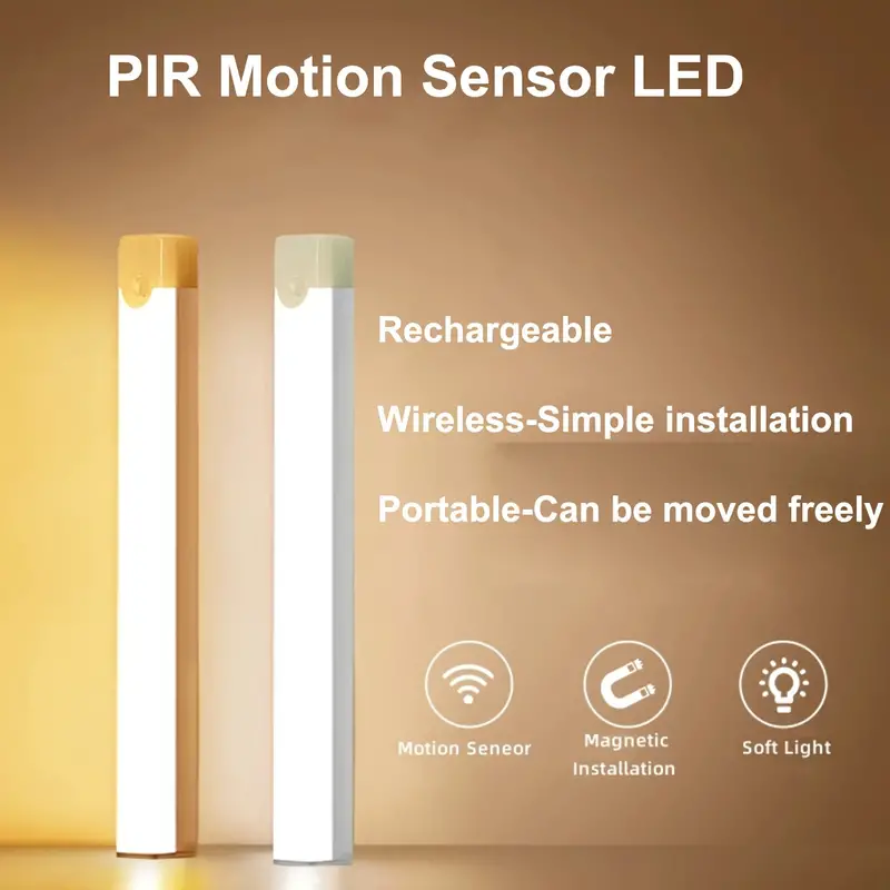 2024 LED sotto la luce dell'armadio LED PIR sensore di movimento lampada 10/20/30/50CM luci a LED per armadio armadio cucina lampada da notte