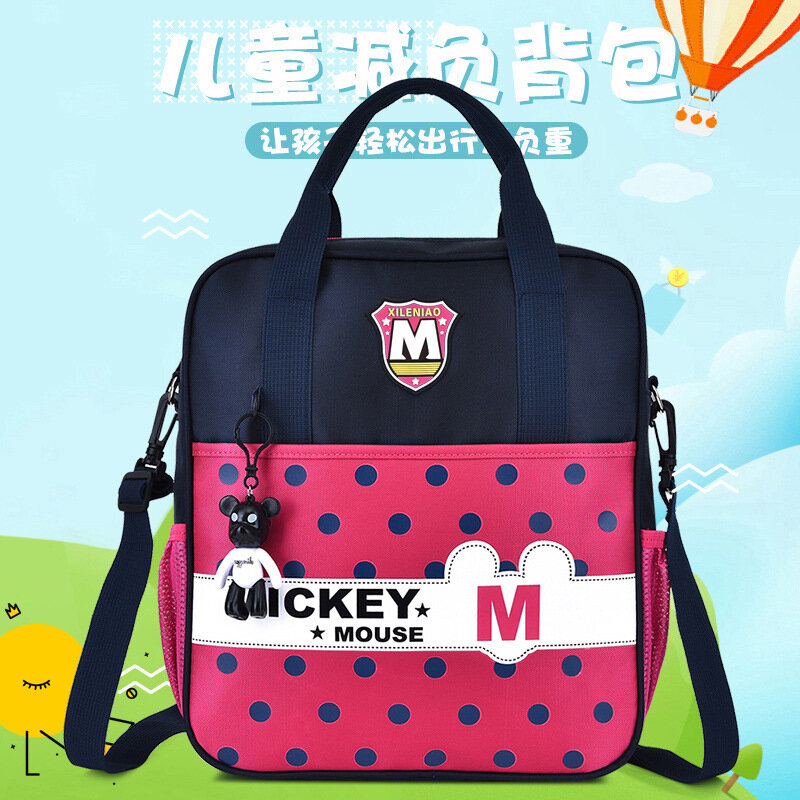 Bolsa de estudio, mochila, bolsa de estudio, mochila escolar portátil para campus, niños y niñas, bolsa diagonal de un solo hombro, China continental