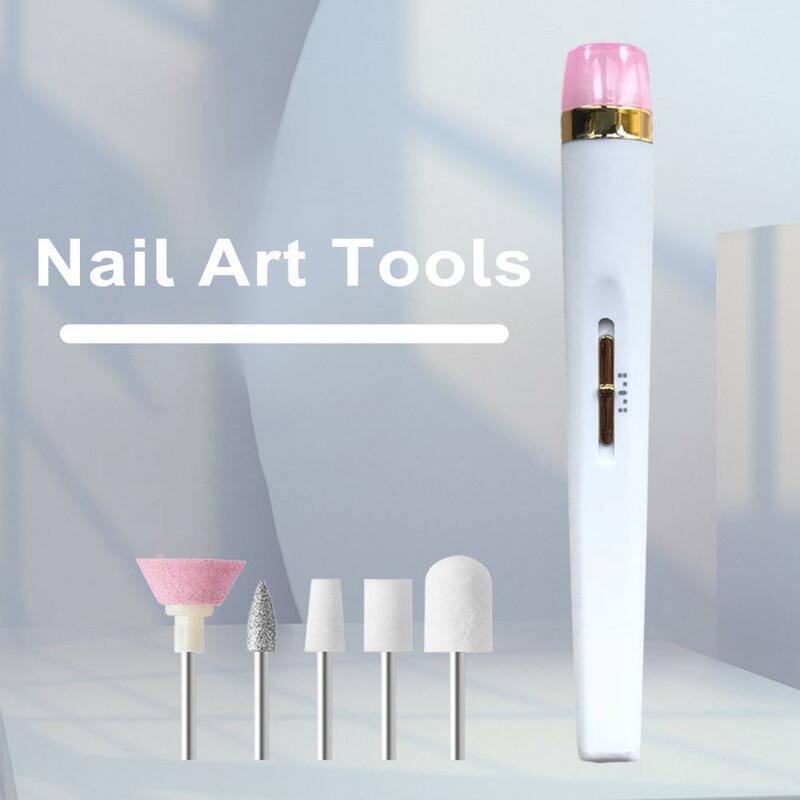 Portable Nail Grinder Portable 5-in-1 Electric Nail Manicure Tool Easy-to-use Ergonomic Tool for Beginners Professionals Compact